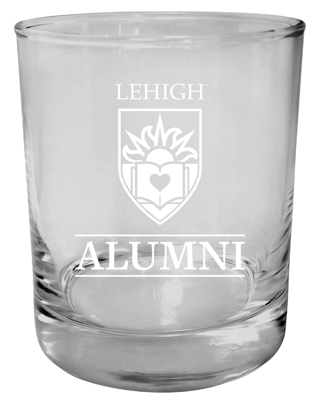 Lehigh University Mountain Hawks 11 oz Round Whiskey Glass – Officially Licensed Engraved Alumni Design