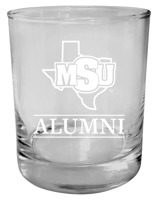 Midwestern State University Mustangs 11 oz Round Whiskey Glass – Officially Licensed Engraved Alumni Design