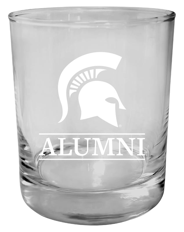 Michigan State Spartans 11 oz Round Whiskey Glass – Officially Licensed Engraved Alumni Design