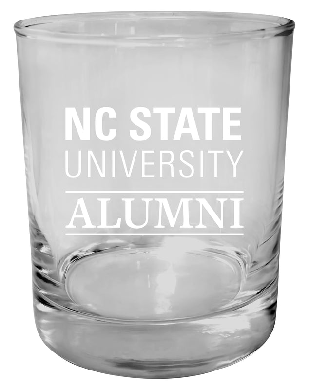 NC State Wolfpack 11 oz Round Whiskey Glass – Officially Licensed Engraved Alumni Design