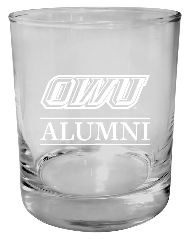 Ohio Wesleyan University 11 oz Round Whiskey Glass – Officially Licensed Engraved Alumni Design