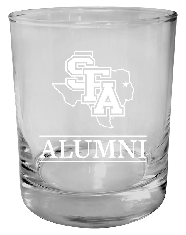 Stephen F. Austin State University 11 oz Round Whiskey Glass – Officially Licensed Engraved Alumni Design