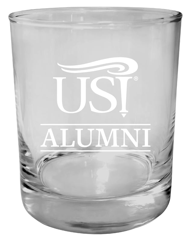 University of Southern Indiana 11 oz Round Whiskey Glass – Officially Licensed Engraved Alumni Design