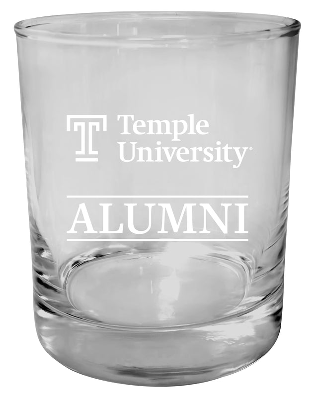 Temple University 11 oz Round Whiskey Glass – Officially Licensed Engraved Alumni Design