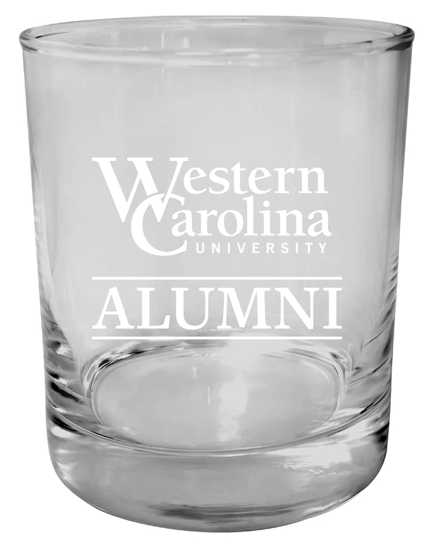 Western Carolina University 11 oz Round Whiskey Glass – Officially Licensed Engraved Alumni Design
