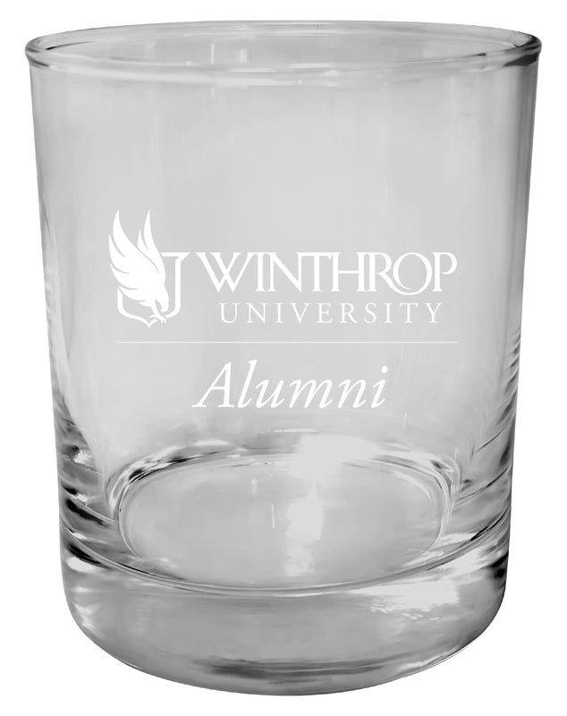 Winthrop University 11 oz Round Whiskey Glass – Officially Licensed Engraved Alumni Design