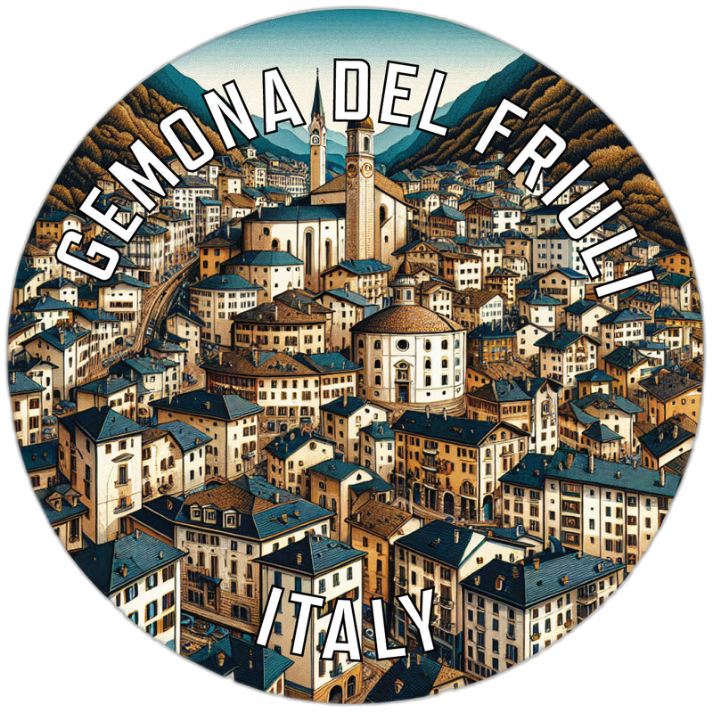 Gemona del Friuli Italy Souvenir Die Cut Flat Magnet 6-Inch