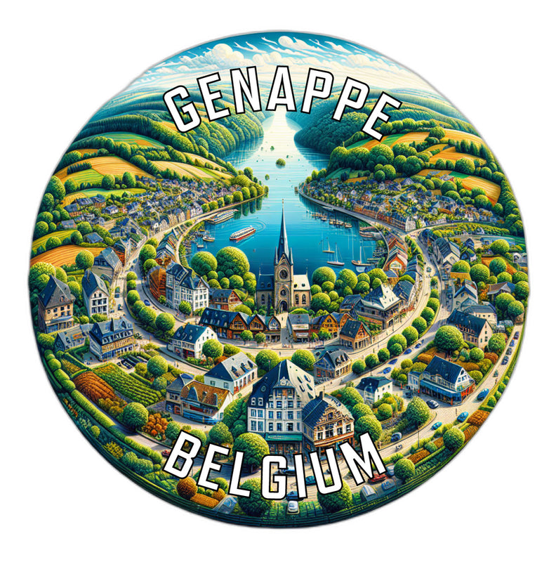 Genappe Belgium Souvenir Die Cut Flat Magnet 2-Inch
