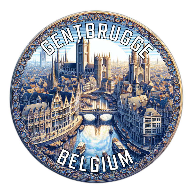 Gentbrugge Belgium Souvenir Die Cut Flat Magnet 6-Inch