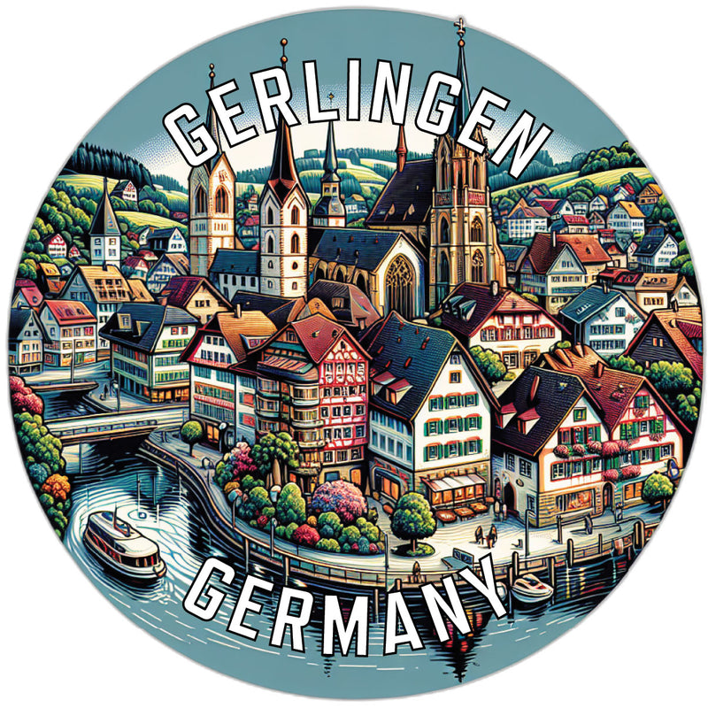 Gerlingen Germany Souvenir Die Cut Flat Magnet 6-Inch