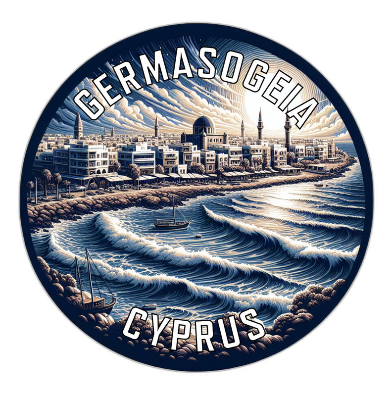 Germasogeia Cyprus Souvenir Die Cut Flat Magnet 6-Inch