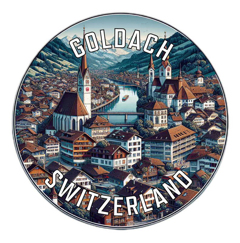 Goldach Switzerland Souvenir Die Cut Flat Magnet 6-Inch
