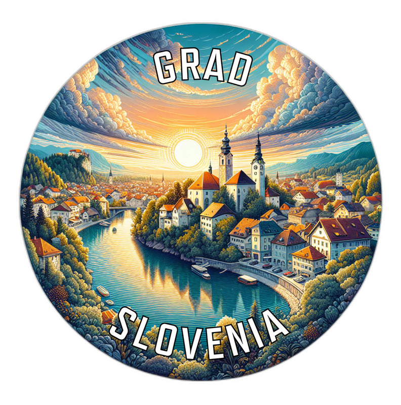Grad Slovenia Souvenir Die Cut Flat Magnet 6-Inch