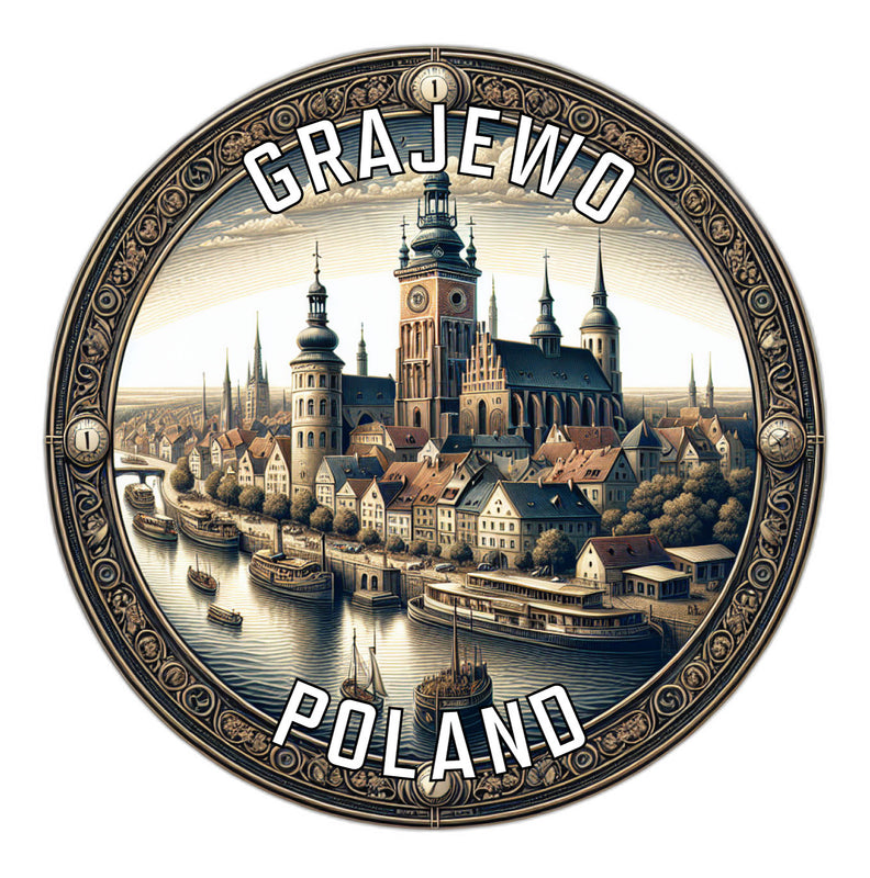 Grajewo Poland Souvenir Die Cut Flat Magnet 2-Inch
