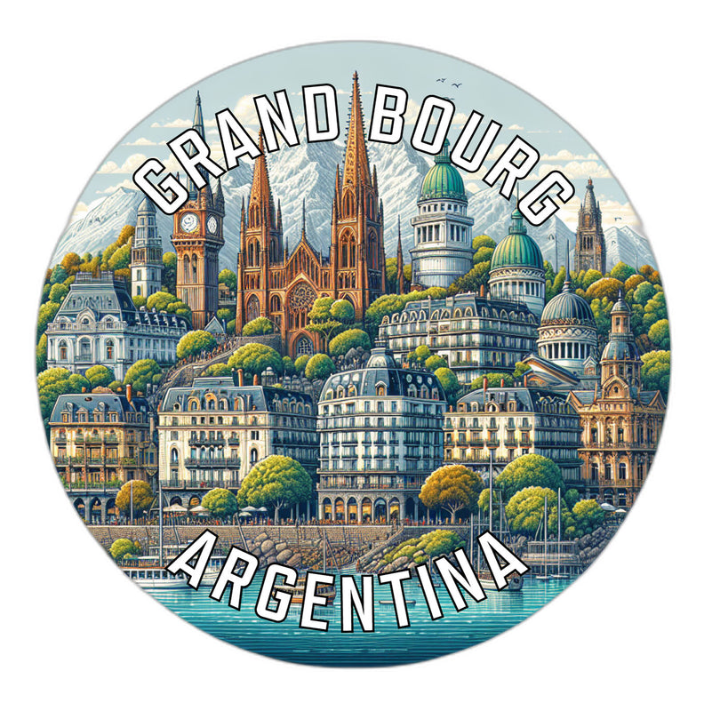 Grand Bourg Argentina Souvenir Die Cut Flat Magnet 6-Inch