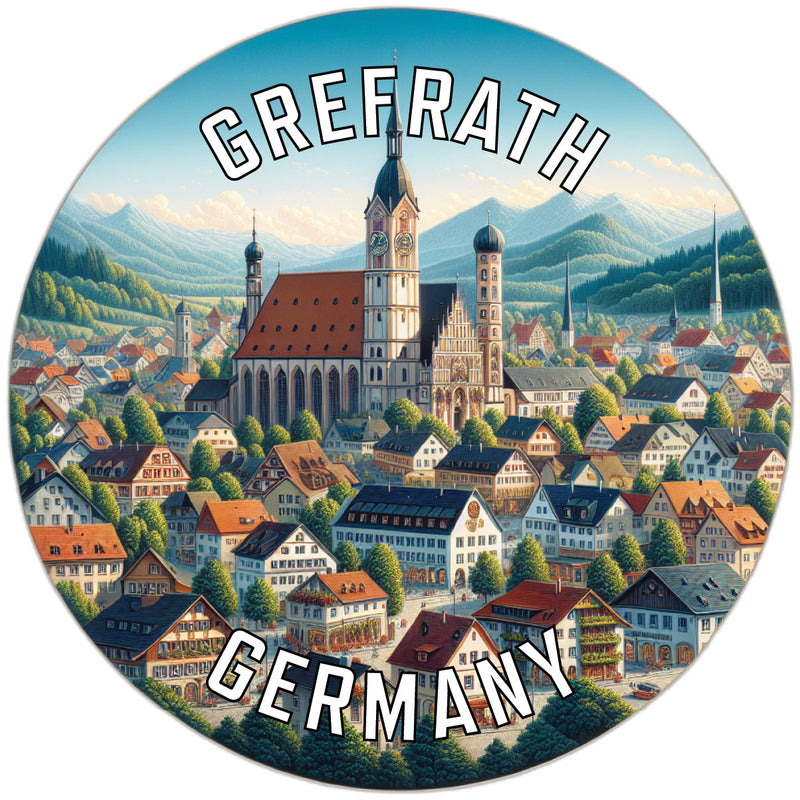 Grefrath Germany Souvenir Die Cut Flat Magnet 2-Inch