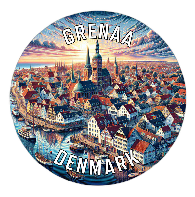 Grenaa Denmark Souvenir Die Cut Flat Magnet 6-Inch