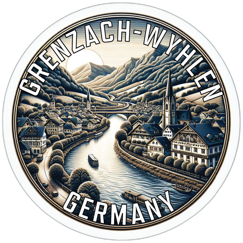 Grenzach Wyhlen Germany Souvenir Die Cut Flat Magnet 6-Inch