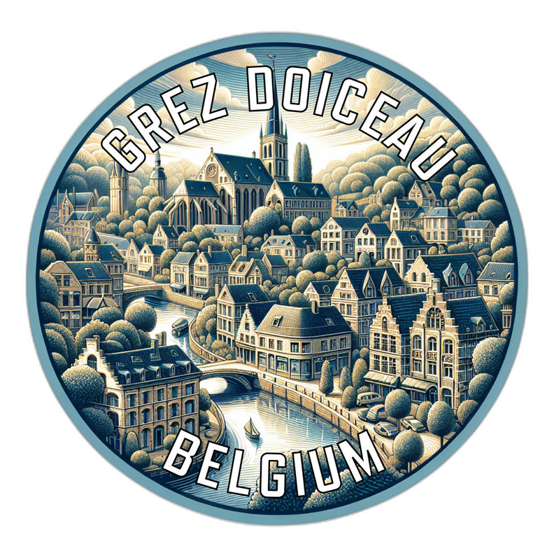 Grez Doiceau Belgium Souvenir Die Cut Flat Magnet 6-Inch