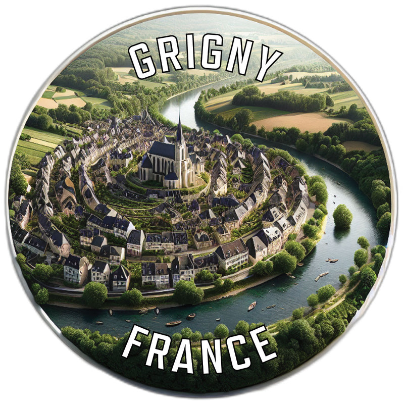 Grigny France Souvenir Die Cut Flat Magnet 2-Inch