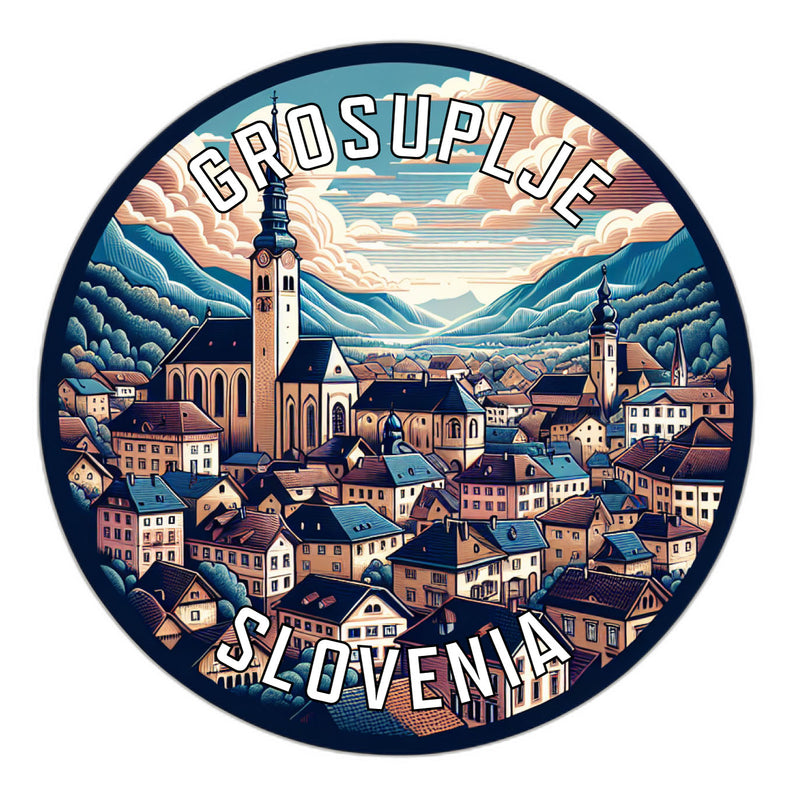 Grosuplje Slovenia Souvenir Die Cut Flat Magnet 6-Inch