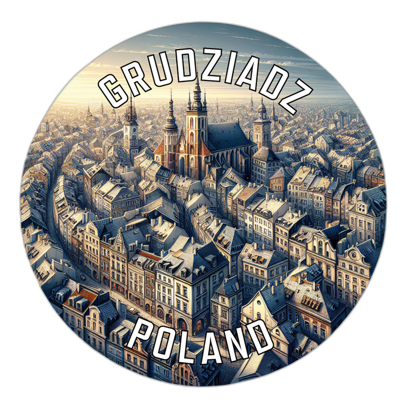 Grudziadz Poland Souvenir Die Cut Flat Magnet 2-Inch