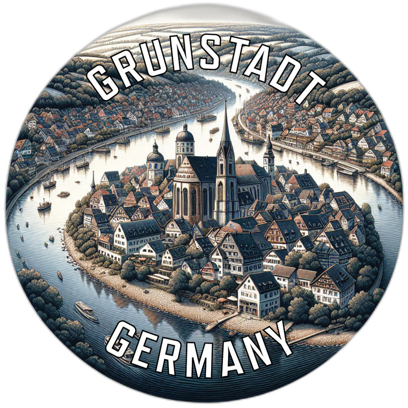 Grunstadt Germany Souvenir Die Cut Flat Magnet 6-Inch