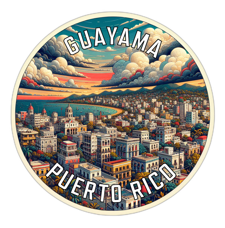 Guayama Puerto Rico Souvenir Die Cut Flat Magnet 2-Inch