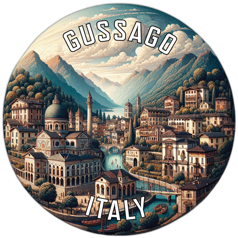 Gussago Italy Souvenir Die Cut Flat Magnet 6-Inch