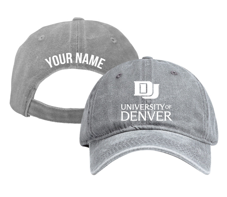 University of Denver Pioneers Personalized College Dad Hat – Officially Licensed Baseball Cap Gray
