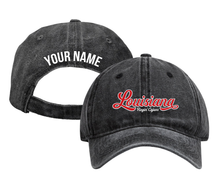 Louisiana at Lafayette Personalized College Dad Hat – Officially Licensed Baseball Cap Black