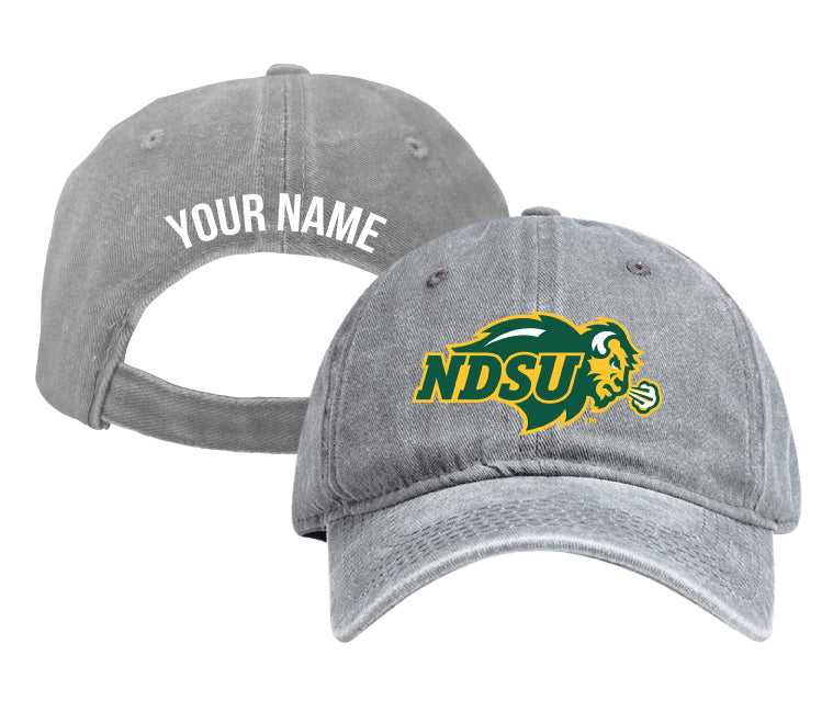 North Dakota State Bison Personalized College Dad Hat – Officially Licensed Baseball Cap Gray