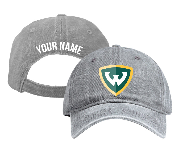 Wayne State Personalized College Dad Hat – Officially Licensed Baseball Cap Gray