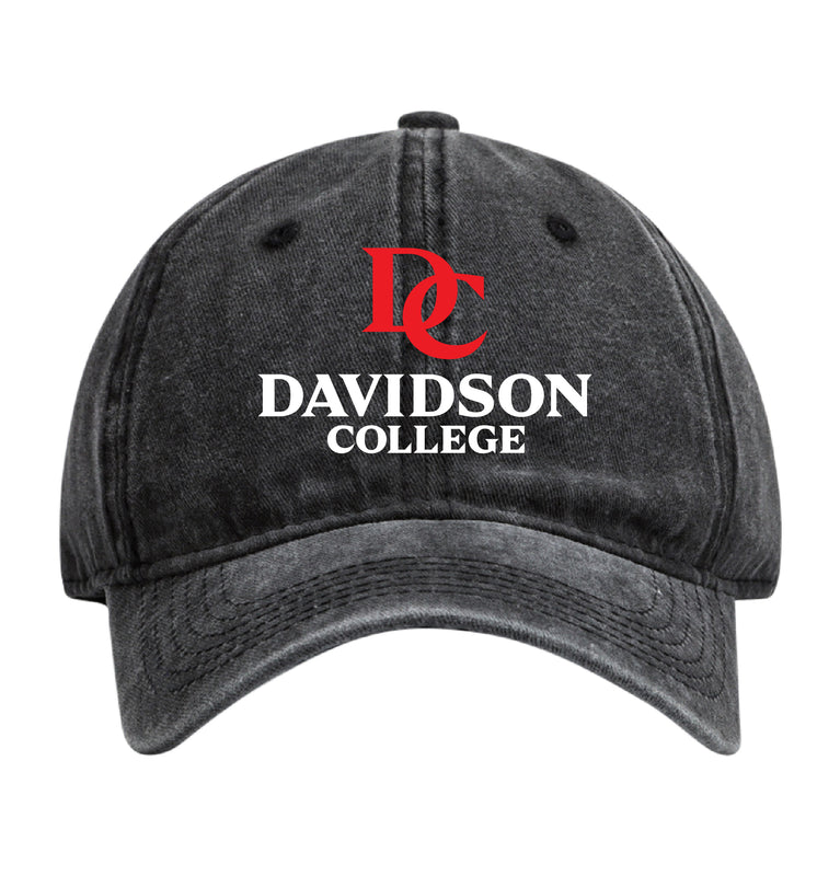 Davidson College Officially Licensed Dad Hat - Unisex Baseball Cap Colorful Logo Black