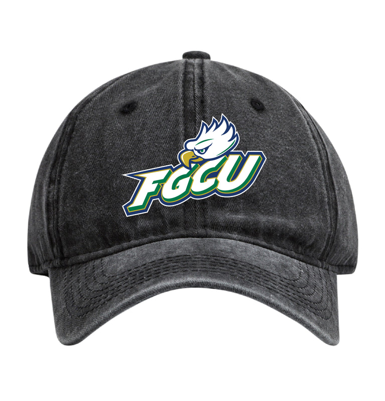 Florida Gulf Coast Eagles Officially Licensed Dad Hat - Unisex Baseball Cap Colorful Logo Black