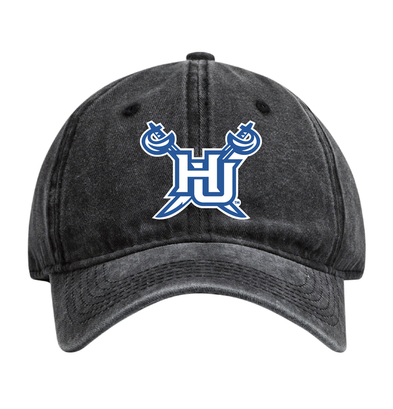 Hampton University Officially Licensed Dad Hat - Unisex Baseball Cap Colorful Logo Black