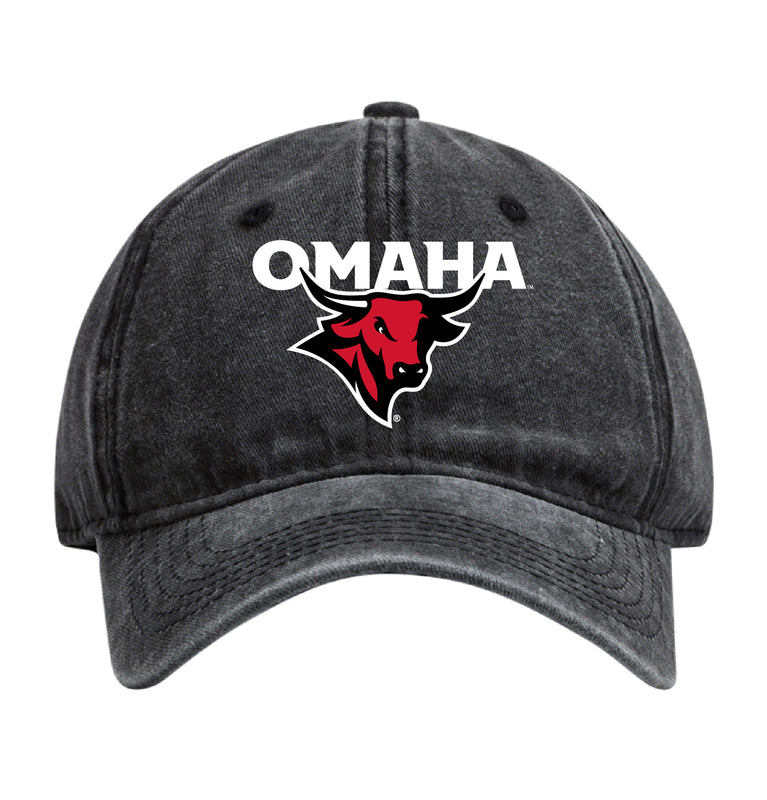 Nebraska at Omaha Officially Licensed Dad Hat - Unisex Baseball Cap Colorful Logo Black