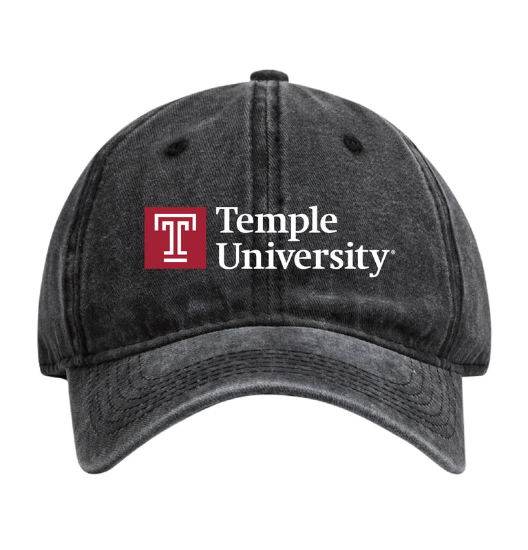 Temple University Officially Licensed Dad Hat - Unisex Baseball Cap Colorful Logo Black