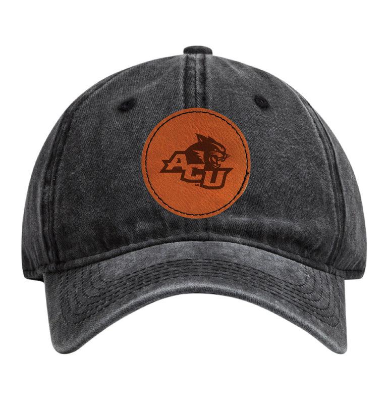 Abilene Christian University Officially Licensed Dad Hat Unisex Soft Baseball Cap with Round Engraved Leather Patch Black