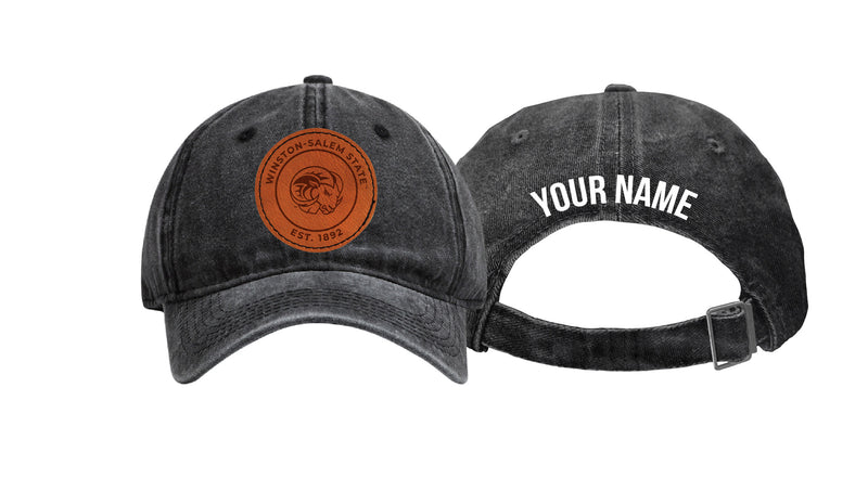 Winston-Salem State Offic. LIC. Custom Dad Hat – Unisex Baseball Cap with Engraved Patch (Round/Hexagon) Black
