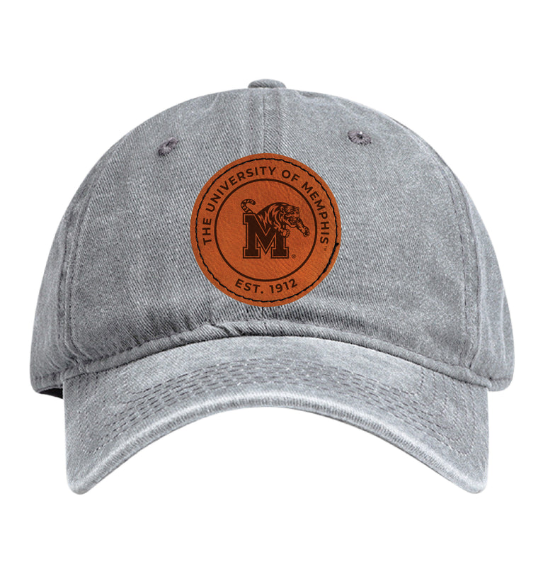 Memphis Tigers Officially Licensed Dad Hat Unisex Soft Baseball Cap with Round Engraved Leather Patch