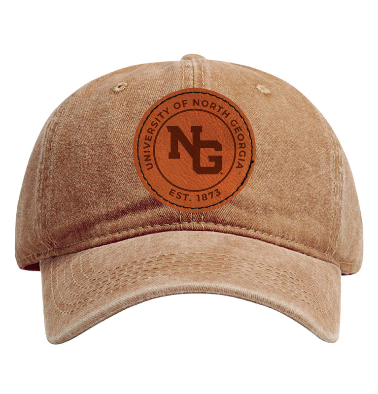 North Georgia Nighthawks Officially Licensed Dad Hat Unisex Soft Baseball Cap with Round Engraved Leather Patch Coffee