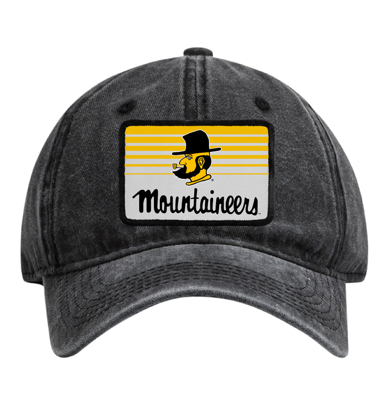 Appalachian State Officially Licensed Unisex Dad Hat with Rectangle or Round Cloth Patch Black|Rectangle