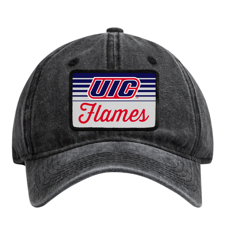 University of Illinois at Chicago Officially Licensed Unisex Dad Hat with Rectangle or Round Cloth Patch Black|Rectangle