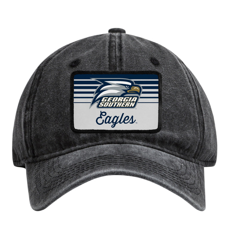 Georgia Southern Eagles Officially Licensed Unisex Dad Hat with Rectangle or Round Cloth Patch Black|Rectangle