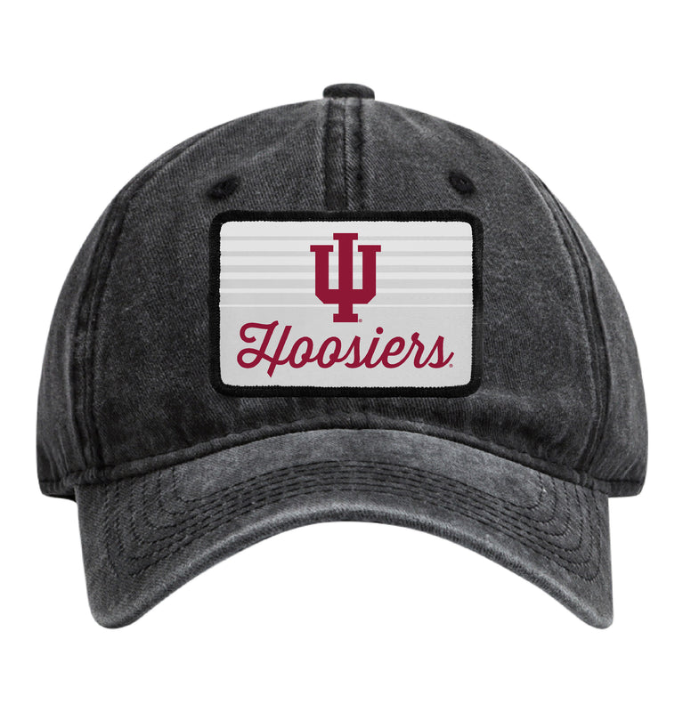 Indiana Hoosiers Officially Licensed Unisex Dad Hat with Rectangle or Round Cloth Patch Black|Rectangle