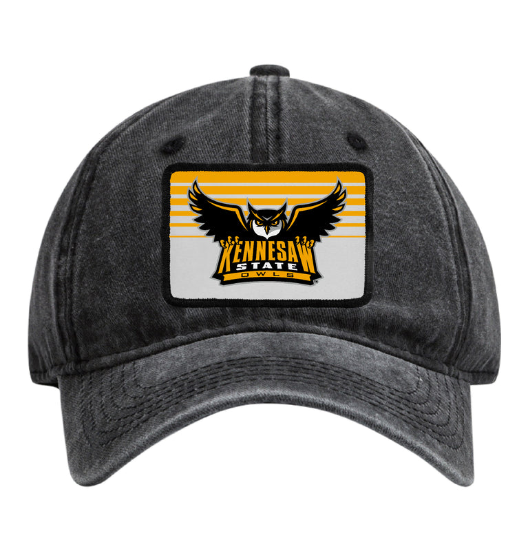 Kennesaw State University Officially Licensed Unisex Dad Hat with Rectangle or Round Cloth Patch Black|Rectangle
