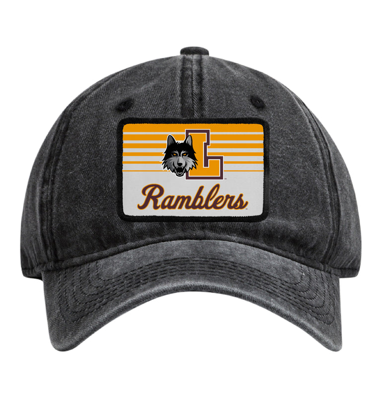 Loyola University Ramblers Officially Licensed Unisex Dad Hat with Rectangle or Round Cloth Patch Black|Rectangle