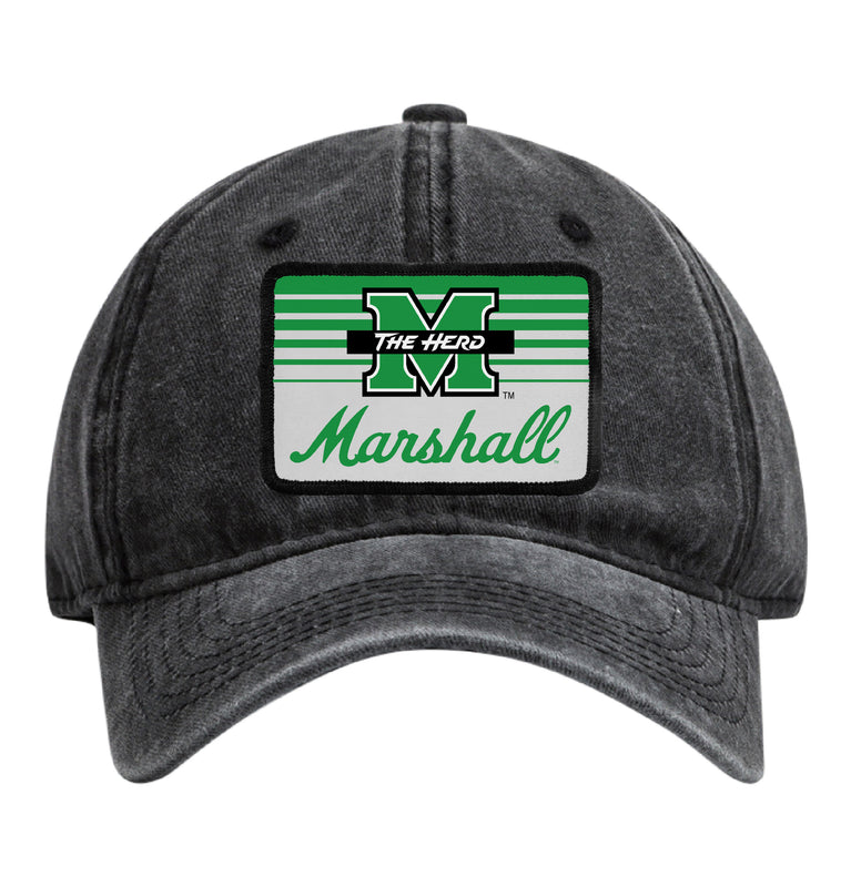 Marshall Thundering Herd Officially Licensed Unisex Dad Hat with Rectangle or Round Cloth Patch Black|Rectangle