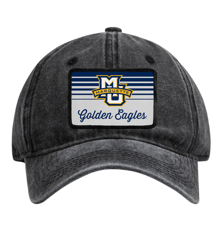 Marquette Golden Eagles Officially Licensed Unisex Dad Hat with Rectangle or Round Cloth Patch Black|Rectangle